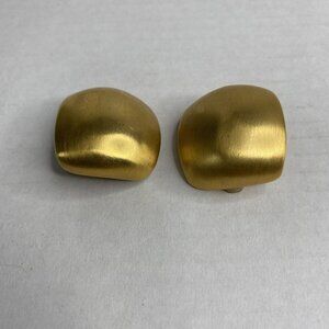 Vintage Clara Studio Inc Chunky Gold Tone Large Clip On Earrings Signed